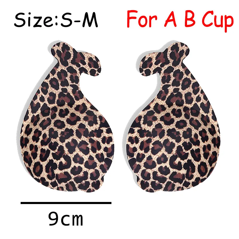 Leopard Print S-M Лепестки груди Лента Нижнее белье, сексуальное белье аксессуары Для женщин силиконовый всасывания с эффектом пуш-ап невидимая накладка на сосок, прилипающий бюстгальтер для купания - Цвет: Leopard Print S-M