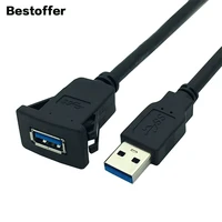 2 meters usb 3 0 male to female aux flush panel mount extension cable for car truck boat motorcycle dashboard