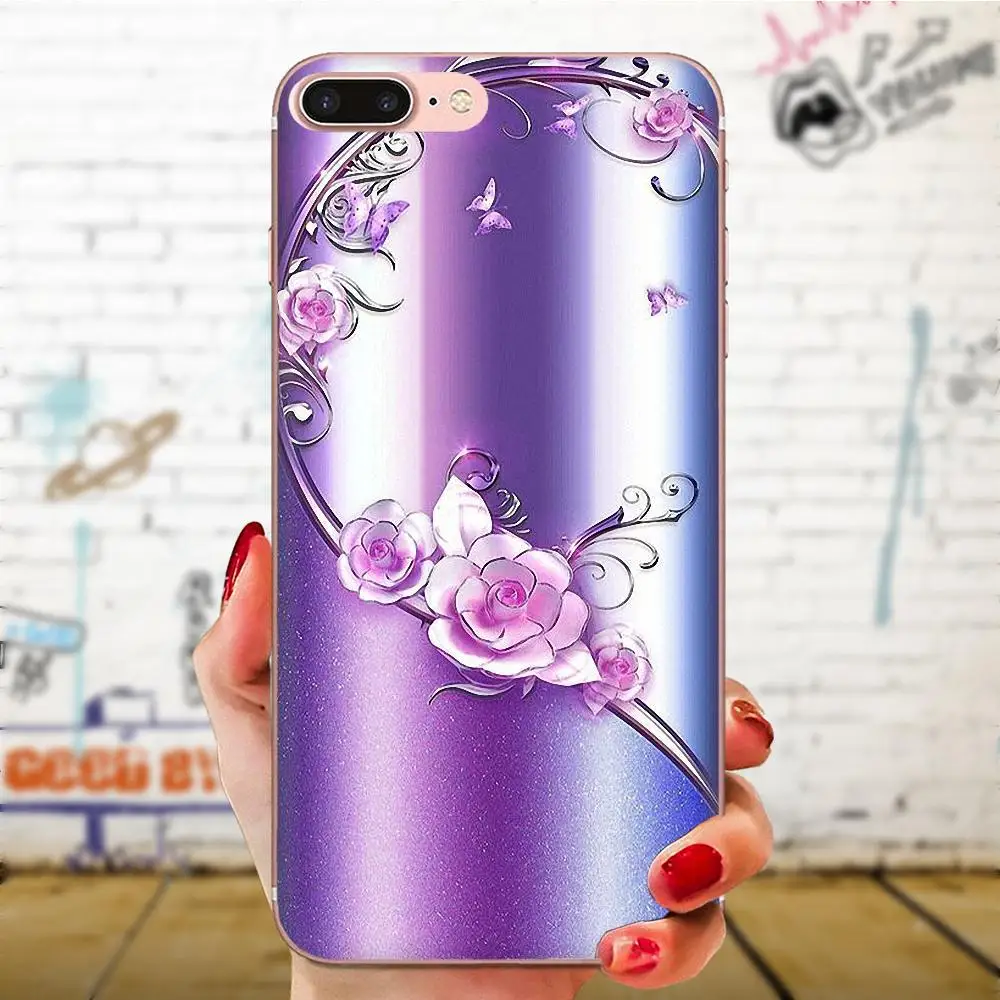 Тонкий чехол из ТПУ для мобильного цветок с кристаллами стразами htc Desire 530 626 628 630