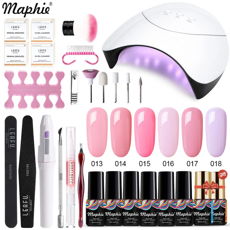 Maphie 20 шт./лот розовый цвет комплект гель лаков для ногтей впитывающий УФ с базовым