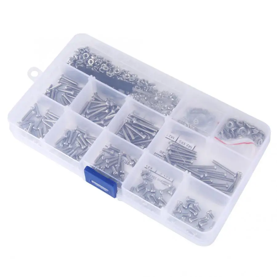 Набор винтов 662 шт. M2.5 винты 304 из нержавеющей стали с круглой головкой +