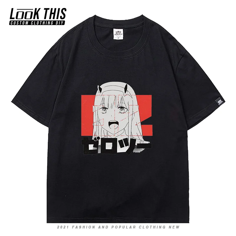 

DARLING in the FRANXX Hot Anime Men T-shirt Harajuku Summer 2021boy Teen Daily Short Sleeve T-shirts Teen Oversized T Shirt
