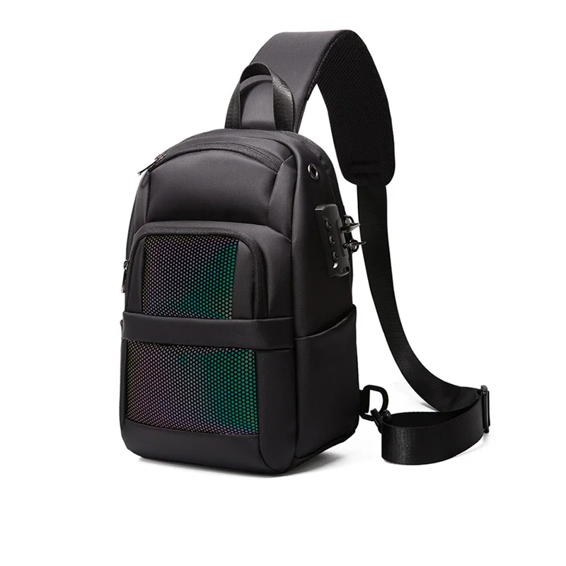 

NANCY TINO Men's Chest Bag Luminous series Backpack Multi-functional Business Trip Cross-body Bag with Headphone Hole Anti Theft