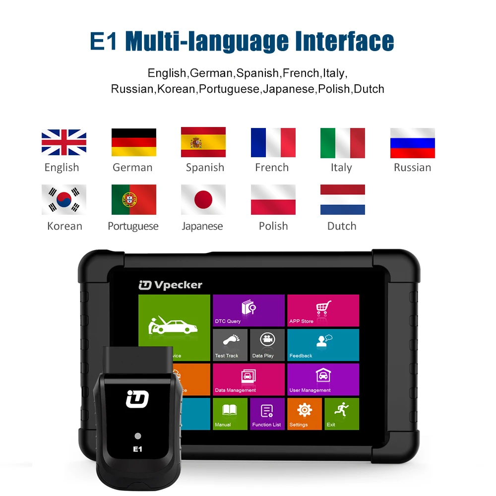 VPECKER E1 OBD2 автомобильный сканер профессиональная полная система автомобиля
