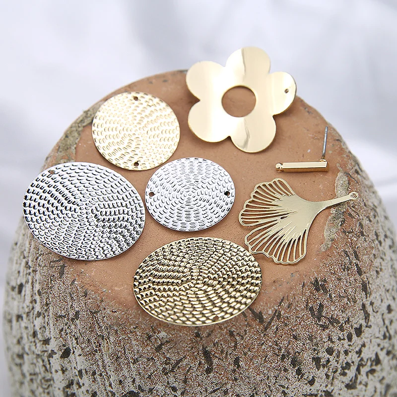 10 шт. корейские массивные серьги Модные Изношенные мульти металлические диски