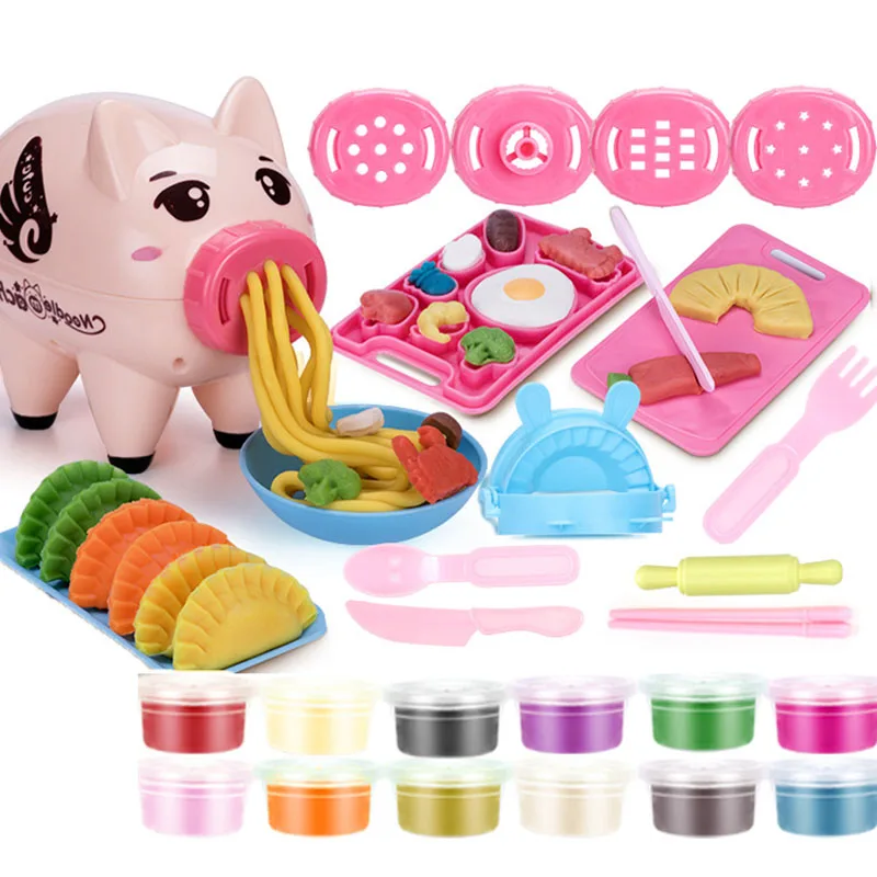 

Детские игрушки «сделай сам» для девочек, детская машинка для лапши в виде свиньи для кухни, игровой набор, пазл, детские игрушки, развивающи...