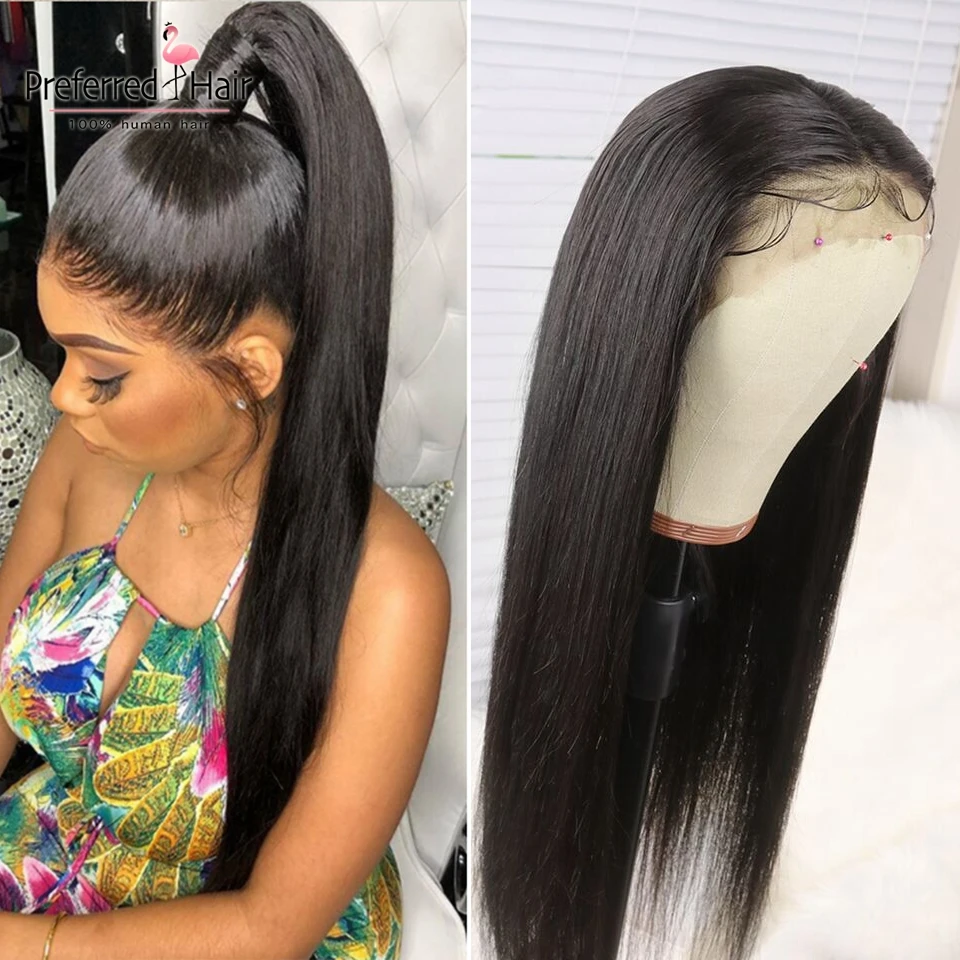 Предпочтительный фиолетовый розовый парик из человеческих волос предварительно