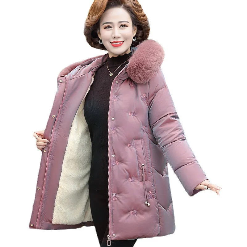 

Женская зимняя куртка с капюшоном и воротником из искусственного меха