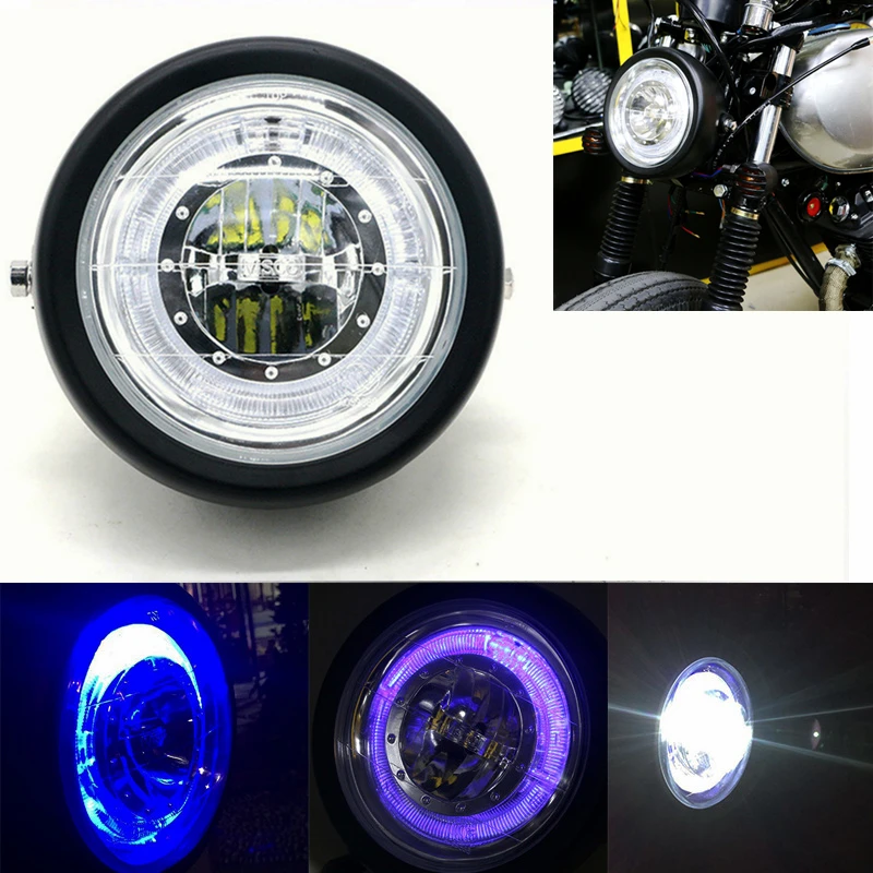 6 5 &quotУниверсальный Ретро мотоциклетный светодиодный передний фонарь ангельские