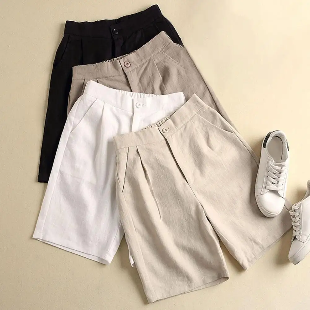 

Women's Shorts 2021 SummerShorts Solid Color Loose Female Ladies High Waist Short Pants for Daily Life