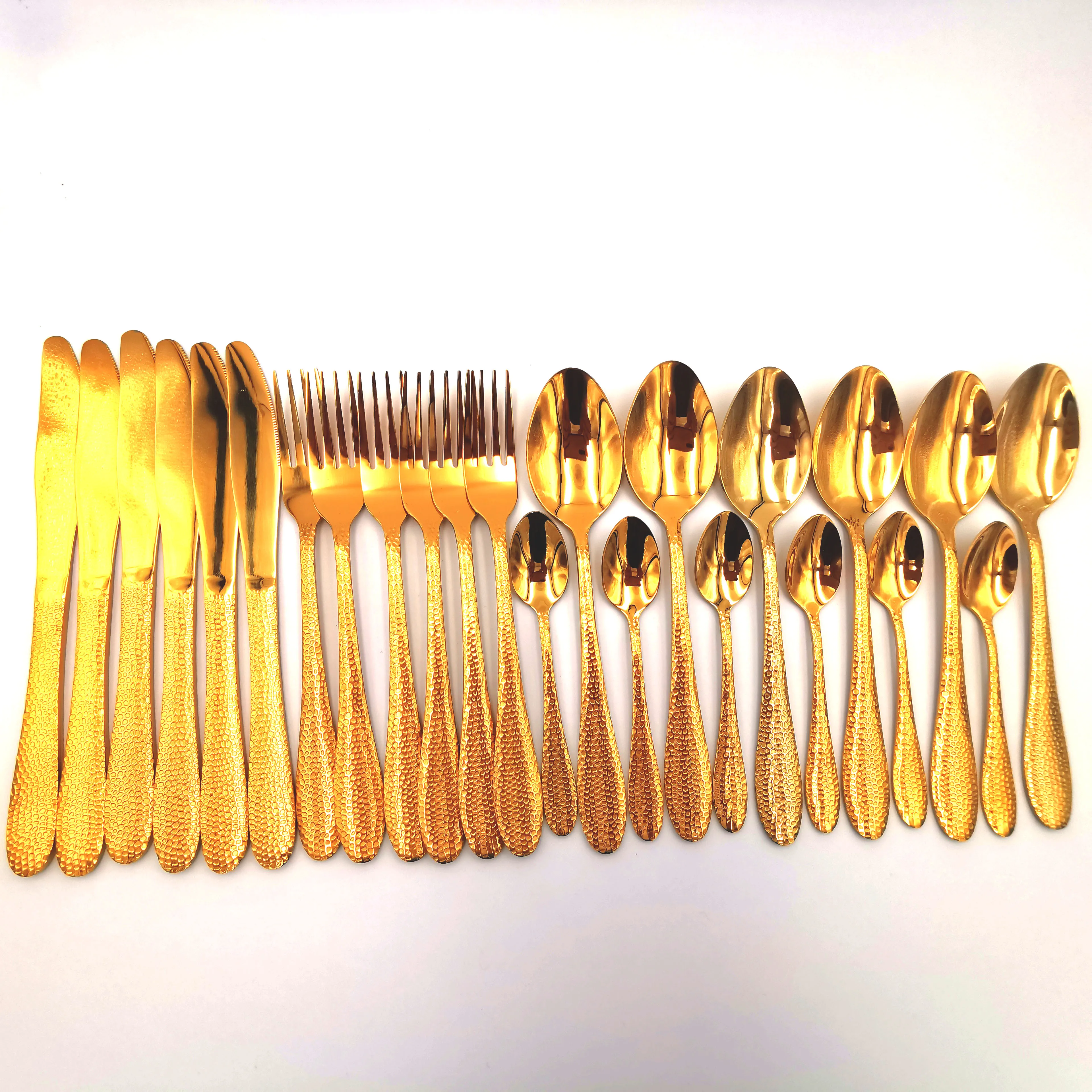 Набор золотых столовых приборов из нержавеющей стали столовая посуда столовый