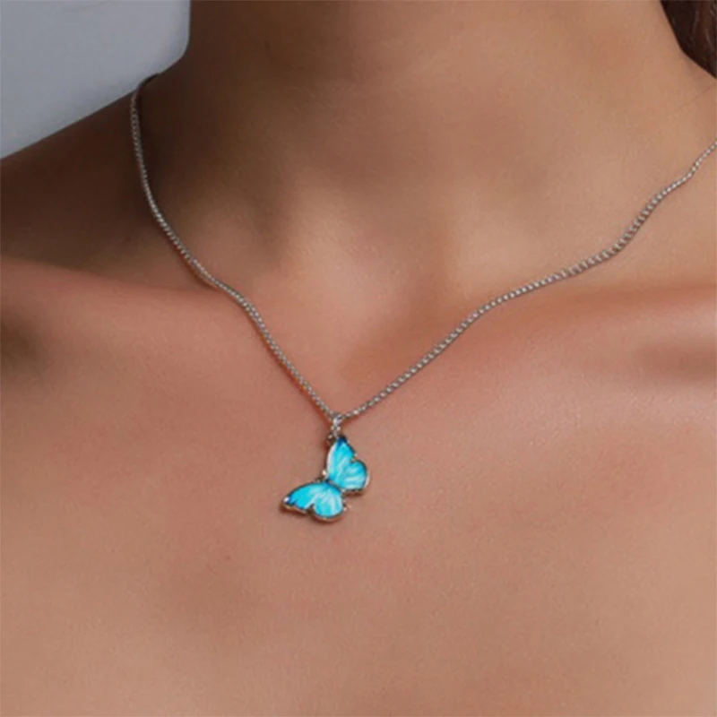 2020 Trendy European and American fashion all-match new product color small fresh clavicle chain butterfly bracelet | Украшения и