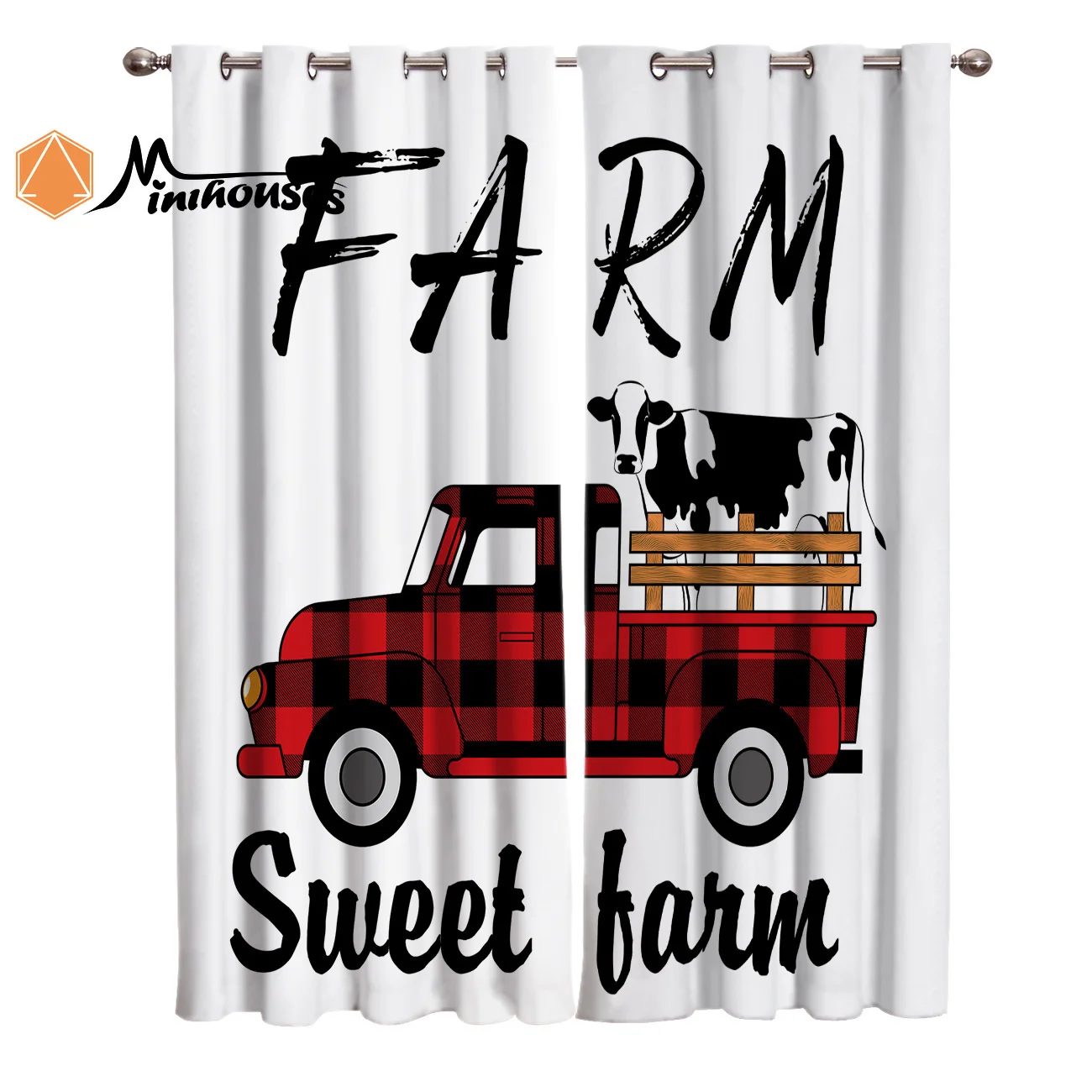 Занавески для грузовиков Sweet Farm корова красный и Хагар занавески окна гостиной