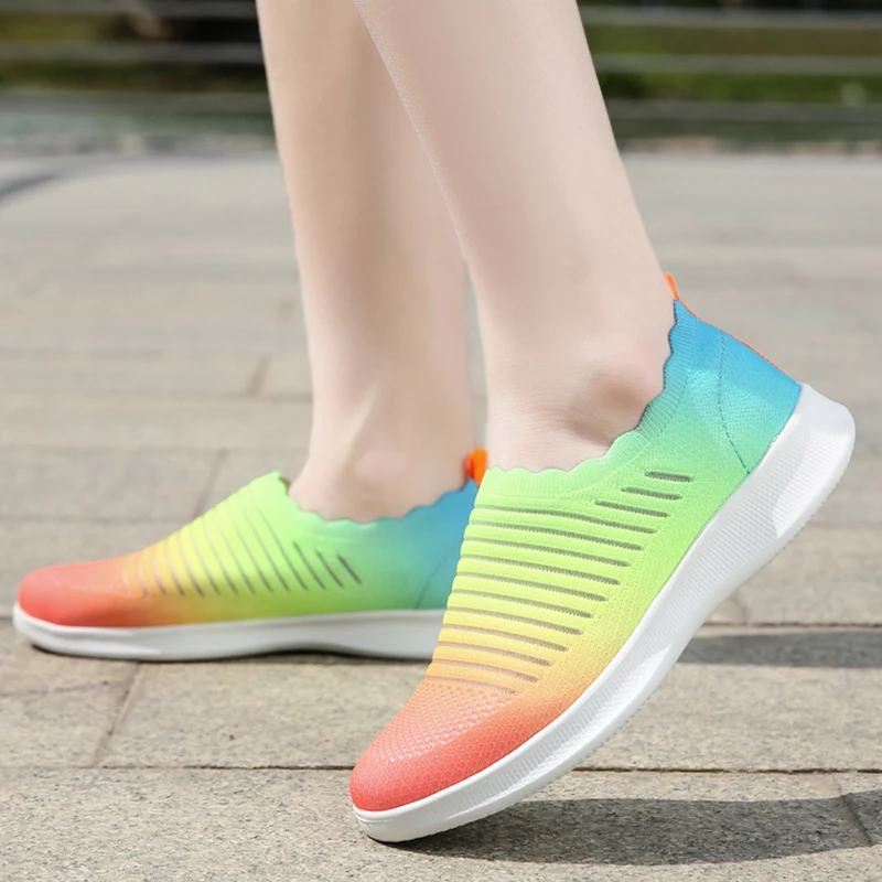 

Lightweight Comfortable Ladies Casual Sports Shoes Fashionable Colorful Mesh Breathable Sneakers Outdoor Yoga Fitness Sneakers