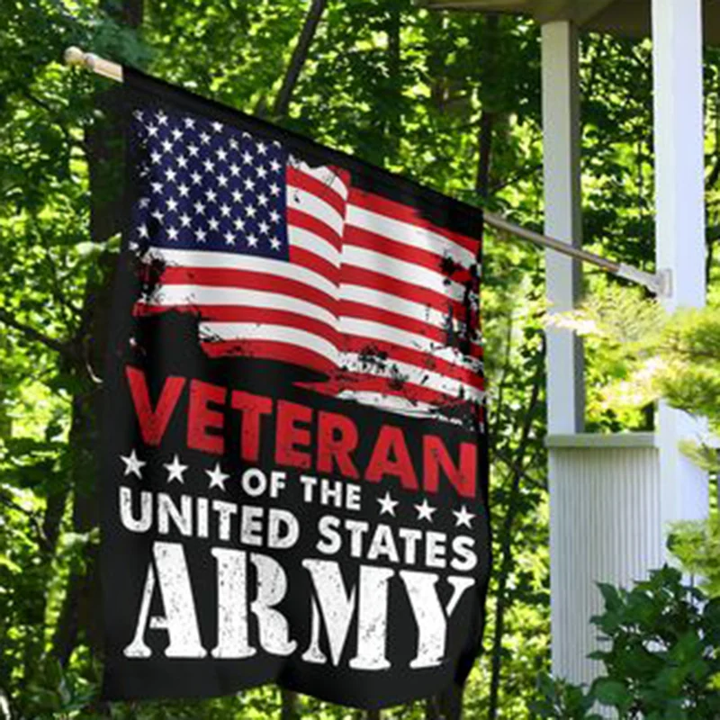 Новый Ветеран флага США УФ и устойчив к выцветанию Садовый флаг на открытом