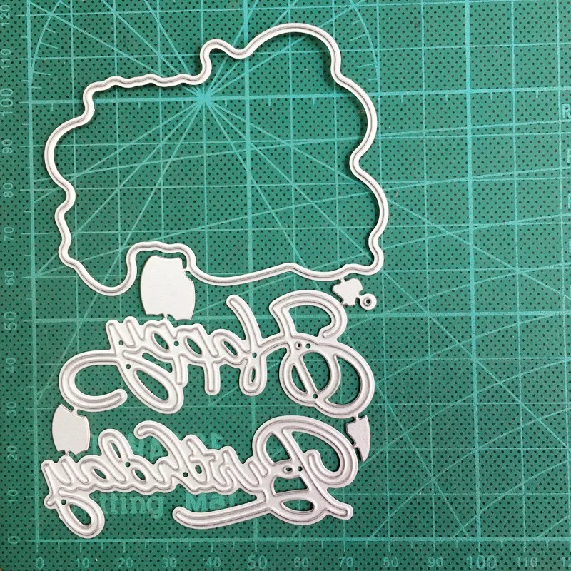 

2020 New Metal Dies Word Happy Birthday cutting dies and stamps DIY Scrapbooking Stencils dies Album Cards Making Embossing dies