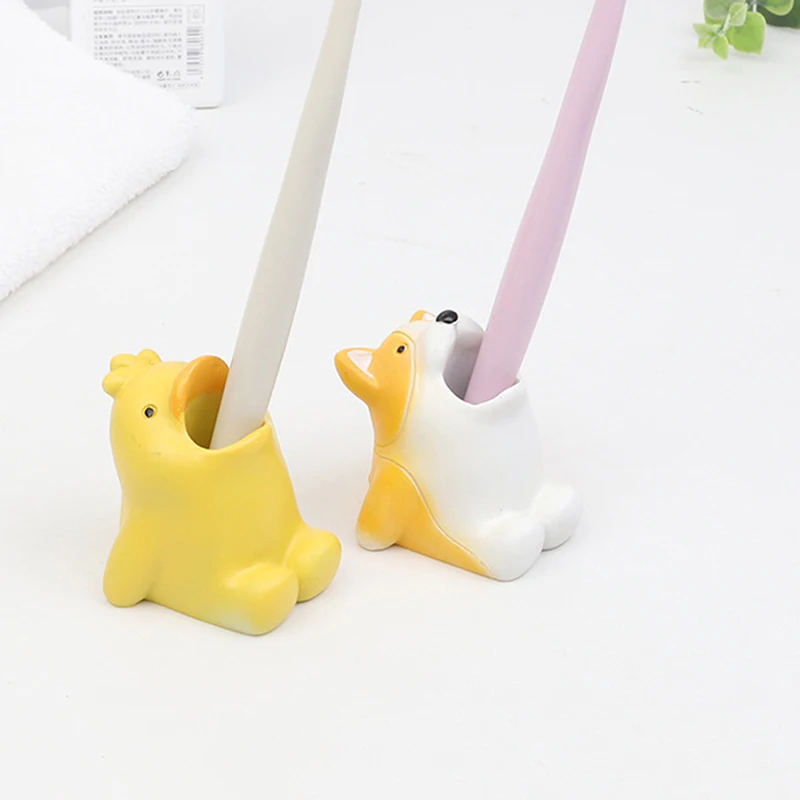 

Duck Shark Shape Bathroom Toothpaste Storage Resin Cartoon Animal Toothbrush Holder Organizer Desktop Pen Holder Decoration