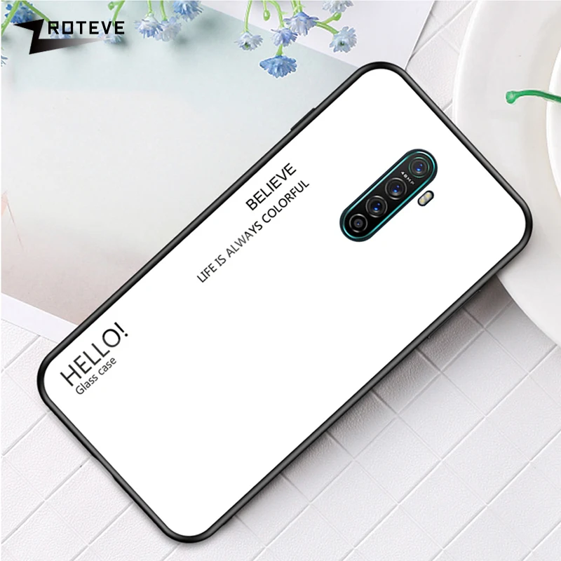 Чехол Reno Ace стеклянный чехол для OPPO 10X Z 2Z ACE Discolor из закаленного стекла Realme X2 3 5 Pro X