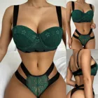 2021 модное сексуальное нижнее белье, костюм, женское кружевное вязаное крючком нижнее белье с вышивкой, Марлевое нижнее белье