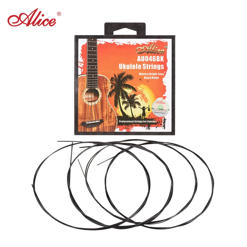 

Alice AU046BK Series Ukulele Ukelele Uke Strings Set(A-E-C-G) Black Modified Nylon for Concert Ukulele musical instruments