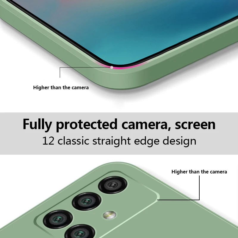 

For Samsung Galaxy A71 A51 A21S A41 A31 A50 A20 A30 Square Liquid Silicone Samsung A51 Case Matte Soft Square Matte Back Cover
