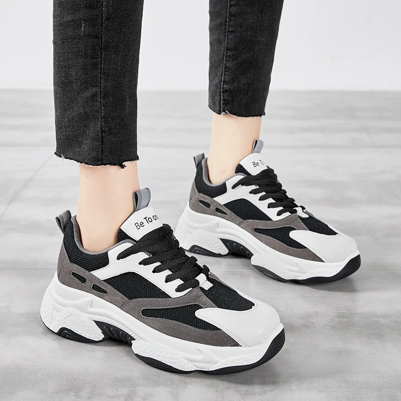 Новая Осенняя дышащая Студенческая спортивная обувь в Корейском стиле с сеткой