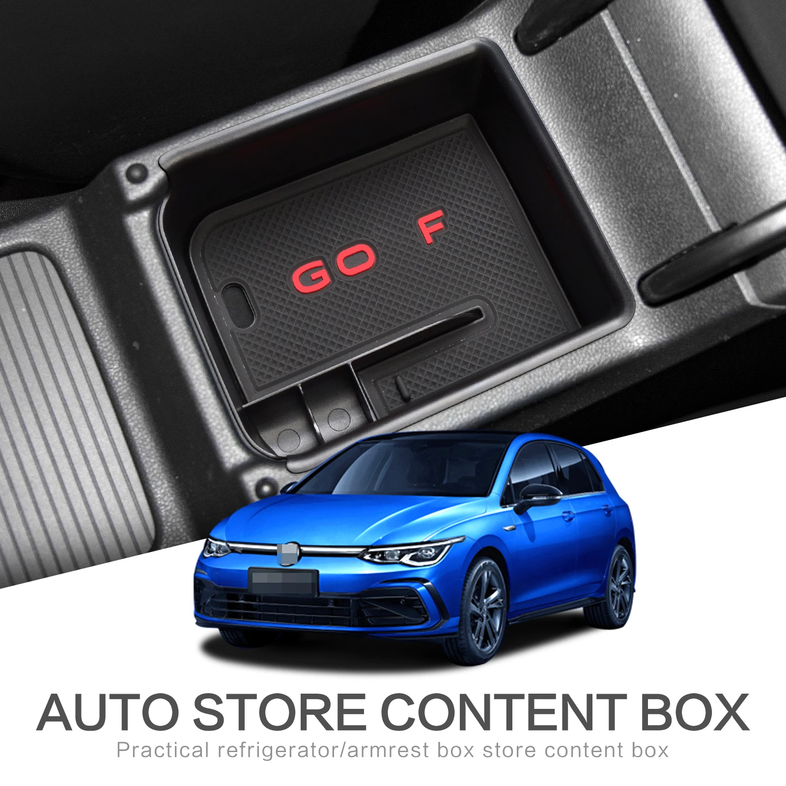 

Smabee Car Armrest Box Storage Fit For Golf 8 MK8 GTI GTE R 2019 2020 Center Console Accessories Stowing Car Styling