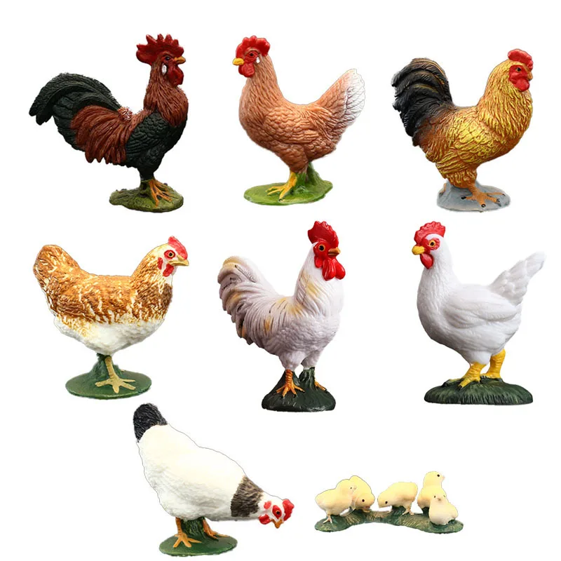 

Simulation Animal Poultry Rooster Hen Toy Doll Mini Farm Animal Model Movable Doll Decoration Children's Toy Gift Collection