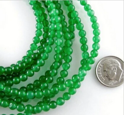 + 819 5 нитей 15 &quotкруглые бусины-изумрудно-зеленый конфетный нефрит 4 мм | Украшения