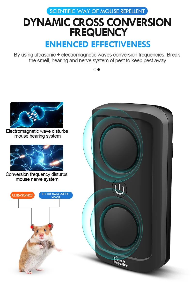 Двойные динамики электромагнитный Ультразвуковой Отпугиватель вредителей