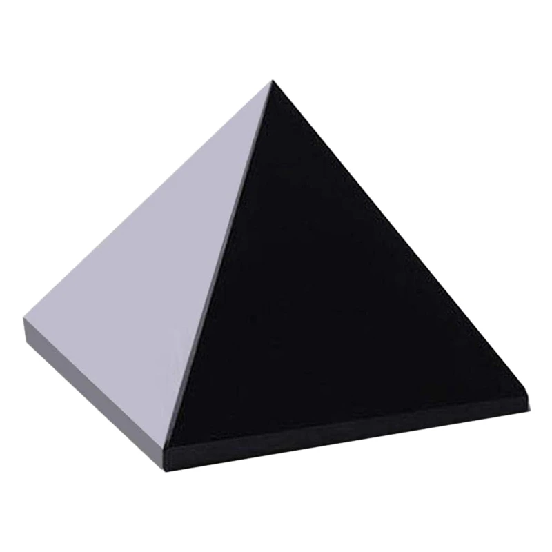 

50 мм из натурального обсидиана VHF/UHF кристаллы кварца целительная Пирамида с украшением в виде кристаллов для поделок блестящая поверхность...