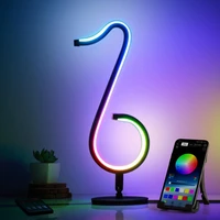 table lamp music note night light rgb 16 million colors media streaming cool light with remote control for home party decoration