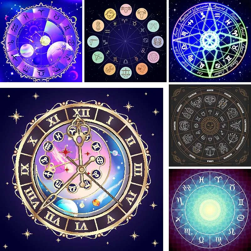 Полная выкладка 5D DIY Алмазная картина Созвездие 3D алмаза часы с вышивкой Печать