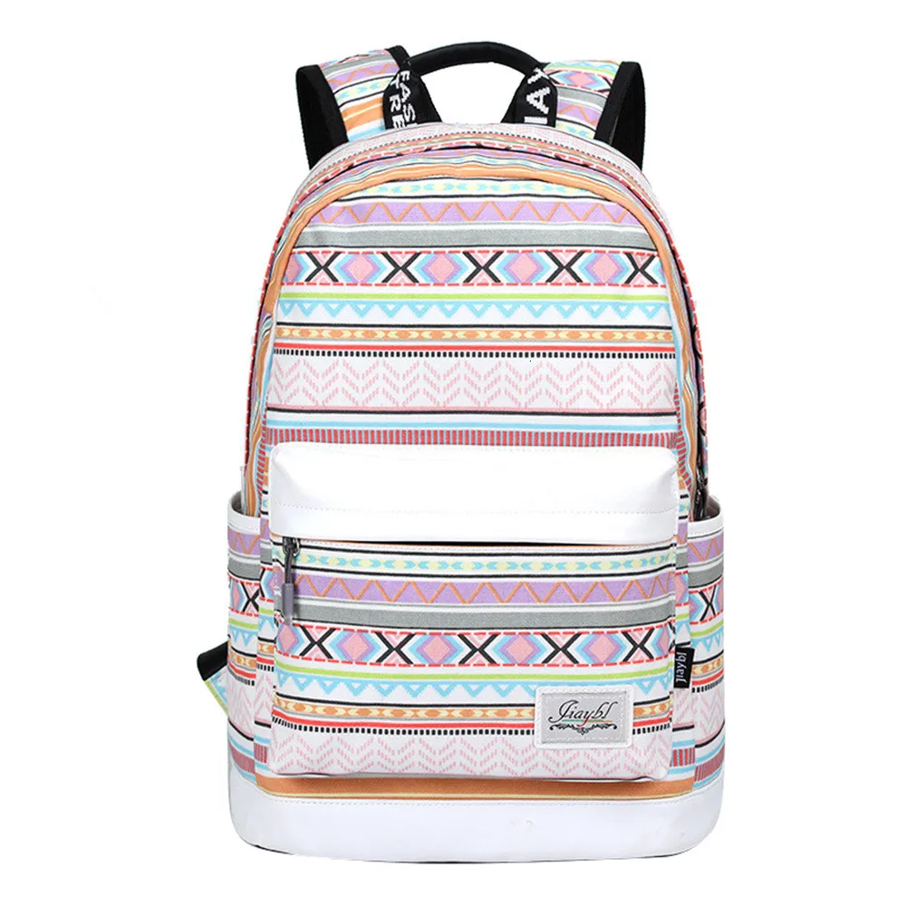 Floral Style Fashion Cute Cartoon Korean Girl Large Capacity Backpack Casual Joker Travel Bag Fresh Leisure School Bag