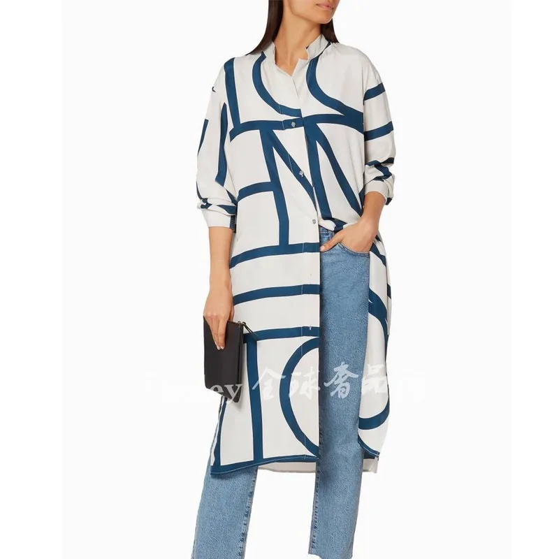 

Женское платье-рубашка из чистого шелка, с длинным рукавом