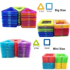 Магнитные Строительные блоки минибольшого размера, магнитные дизайнерские треугольные Квадратные блоки, моделирующие строительные игрушки для детей, подарки