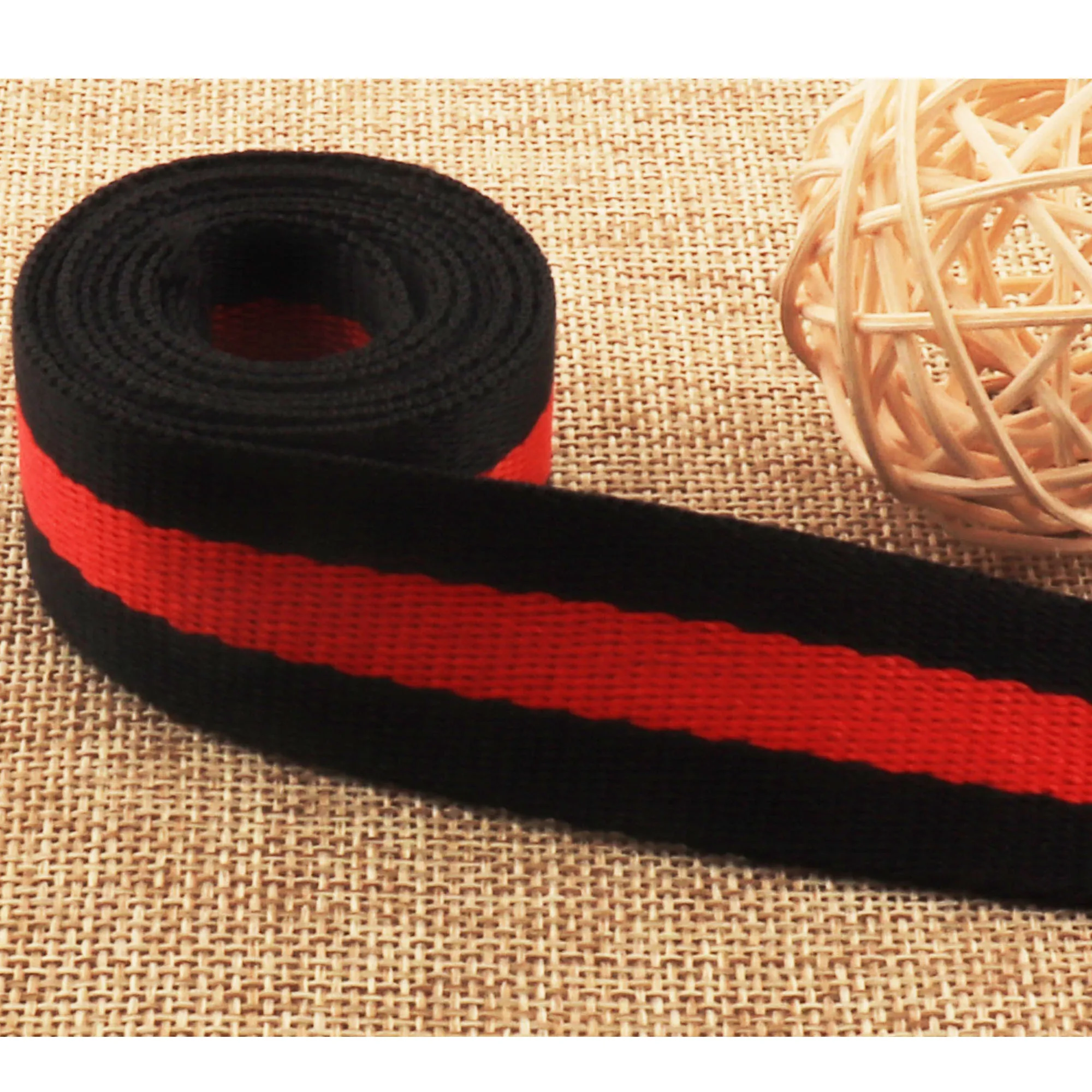 1" Cotton Webbing Black Red Striped Soft Belt Key Fob Lanyard Bag Purse Leash Tote Handles 25mm | Дом и сад