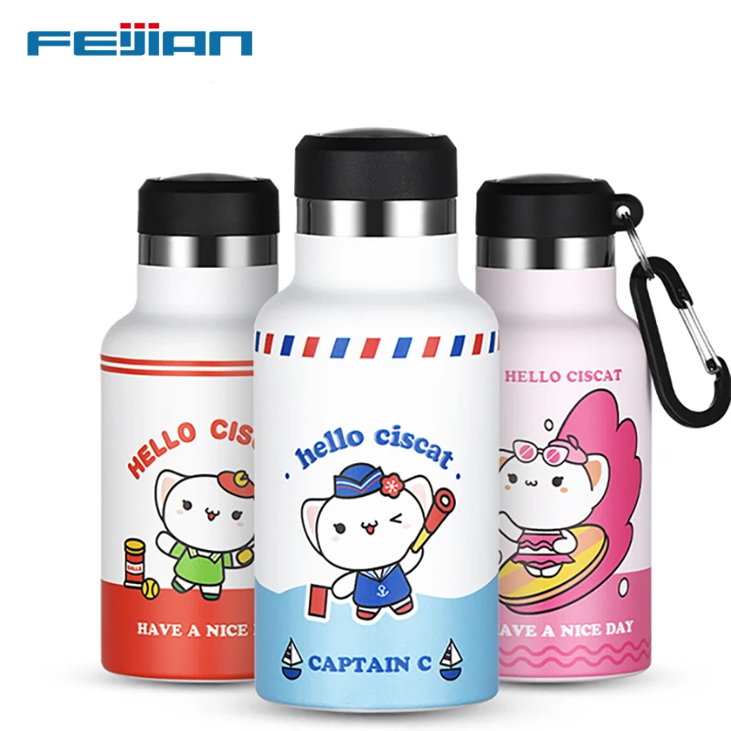 Детская бутылка для воды FEIJIAN изолированная термос из нержавеющей стали с