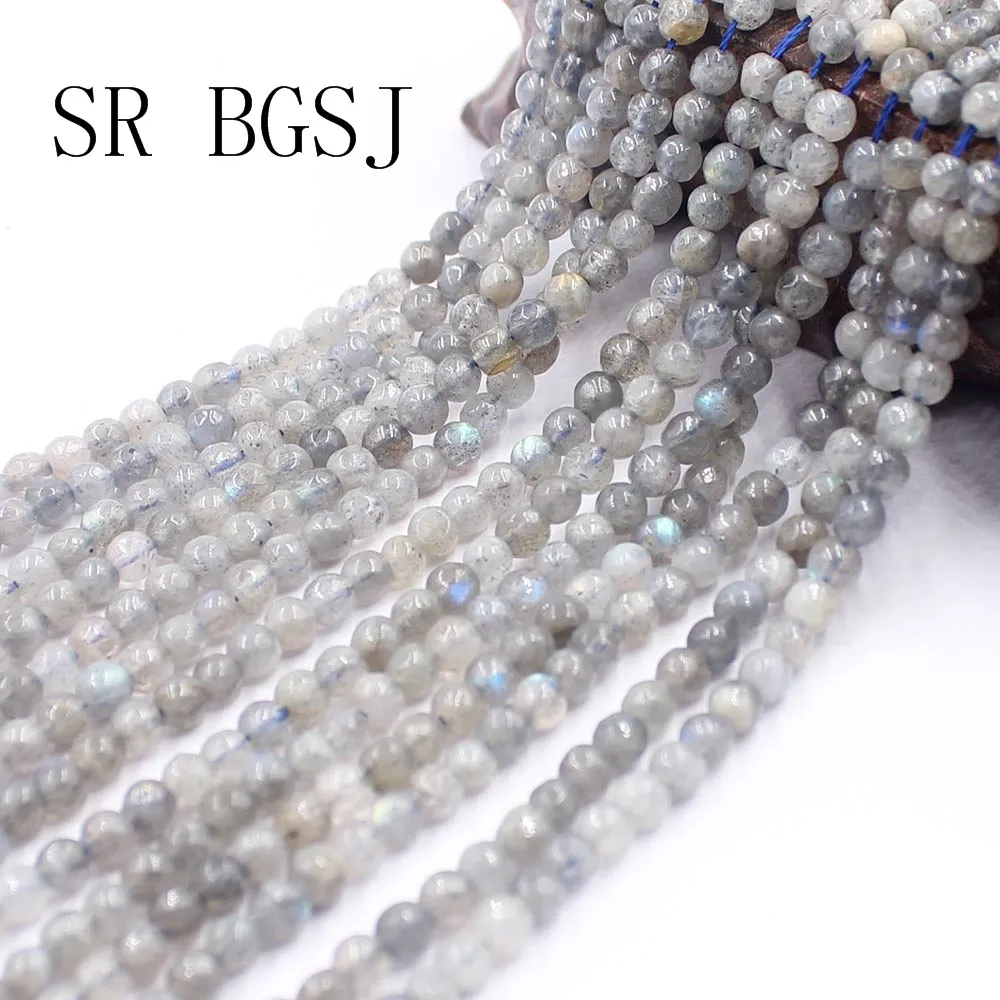 Бесплатная доставка 4 мм граненый круглый Серый лабрадорит ювелирные аксессуары