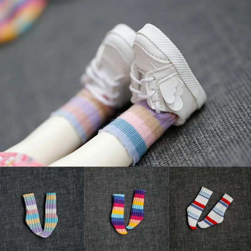 

1/6 BJD YOSD аксессуары для кукол радужные вязаные носки