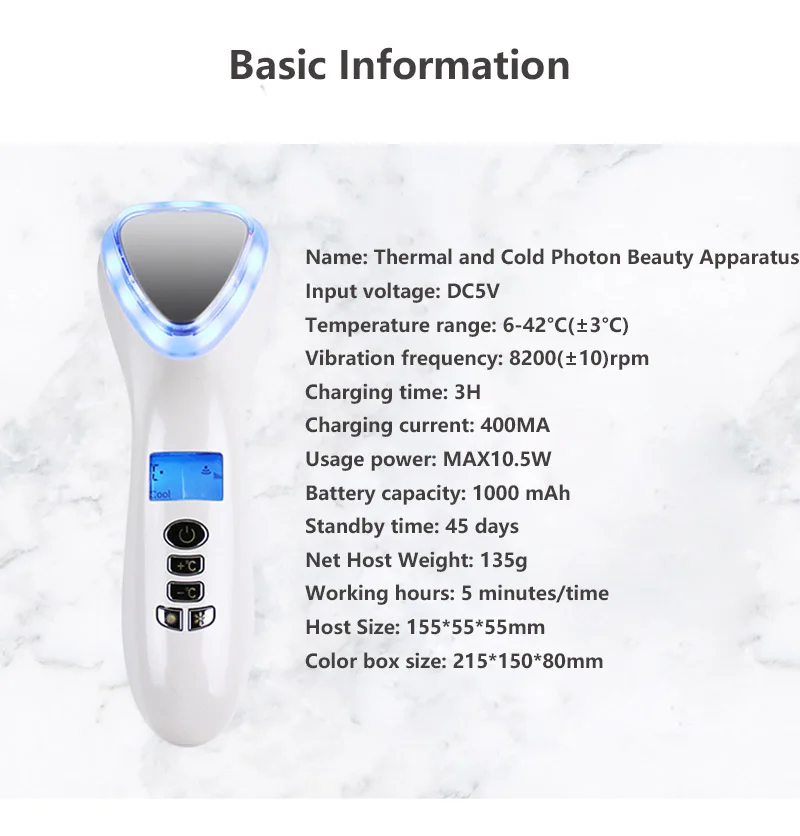 Ультразвуковая криотерапия Горячий Холодный Молоток лифтинг лица подтяжка кожи