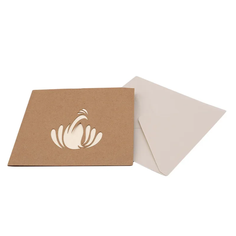 3D открытки поздравительные винтажная бумага всплывающая лазерная резка Павлин