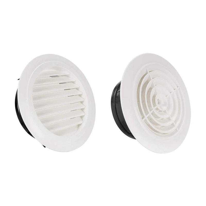 

3 Pcs Round Air Vent ABS Louver White Grille Cover Adjustable Exhaust Vent, 1 Pcs 8 Inch 7 2 Pcs 6 Inch