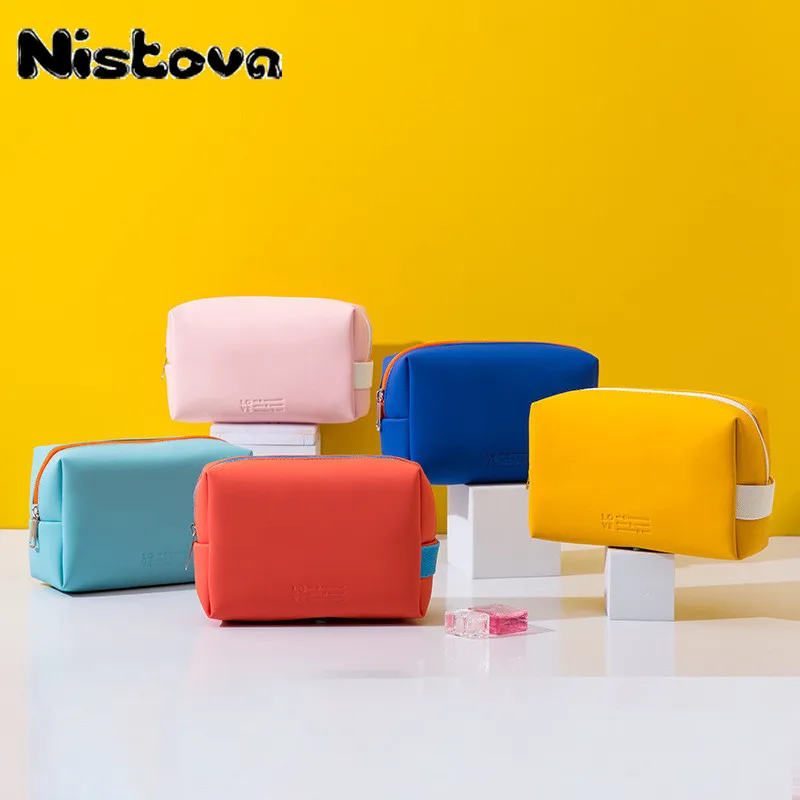 

2020 New Ins Style PU Women Makeup Bags Toiletries Organizer Multifunction Travel Cosmetic Bag Female Storage Box Toiletry Bag