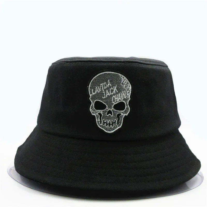 

Панама хлопковая с вышивкой черепа для мужчин и женщин, индивидуальная шапка рыбака, уличная дорожная Кепка От Солнца, 277