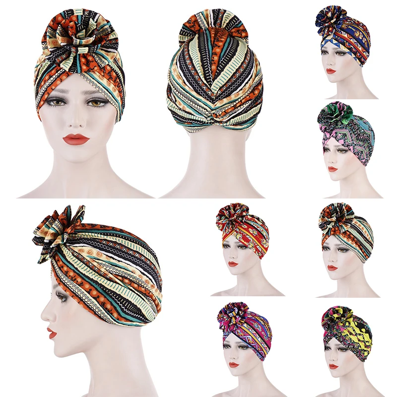

Indian arab wrap women head scarf turban caps trendy printed hijab bonnet Bohemian ethnic inner hijabs for cap muslim headdress