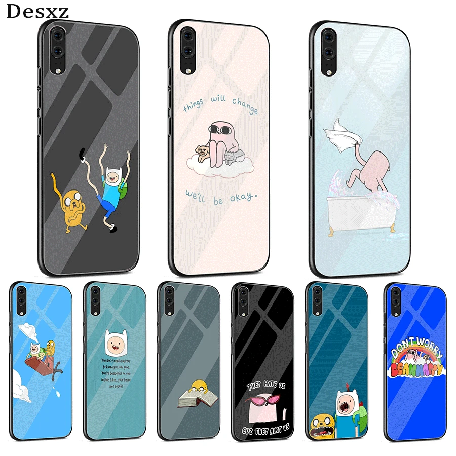 

Lovely Kenipuz Glass phone Case For Huawei P10 P20 P30 Lite Pro P Smart Y6 Prime 2019 Mate 20 Pro Lite Cover