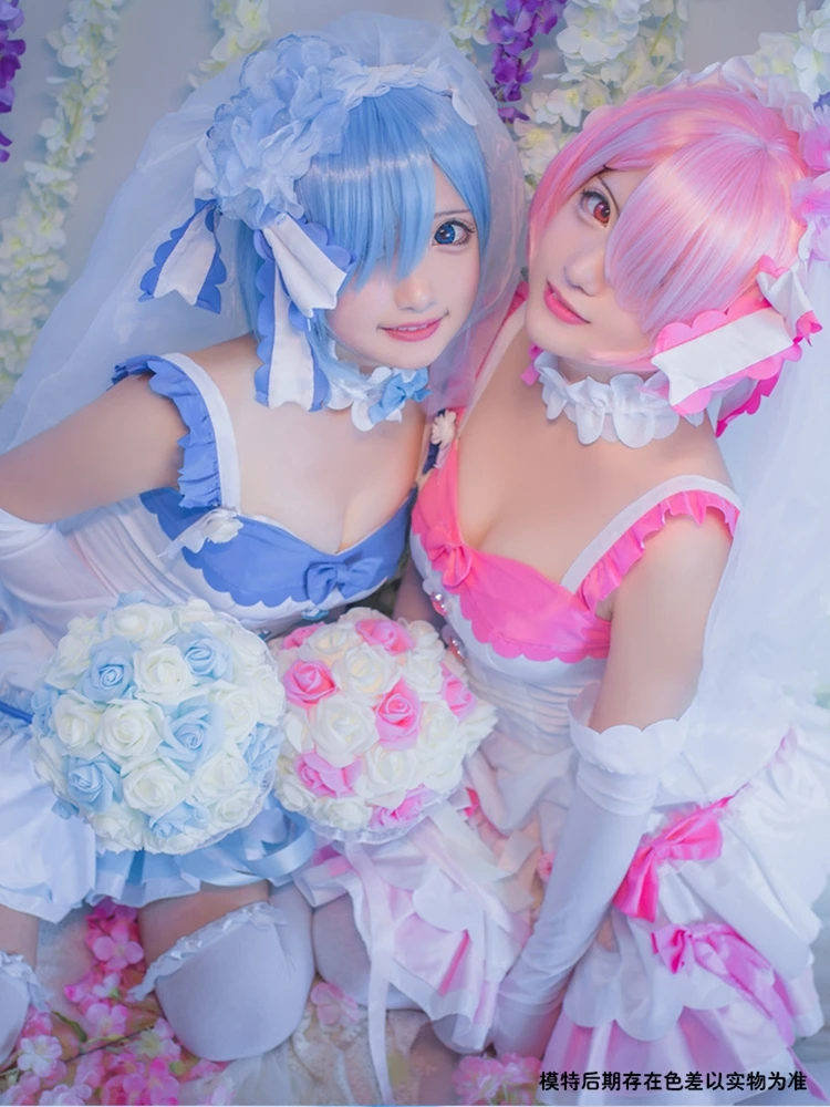 Женский костюм для косплея в стиле аниме RE: ZERO-start Life in other World RAM REM Свадебный 2021
