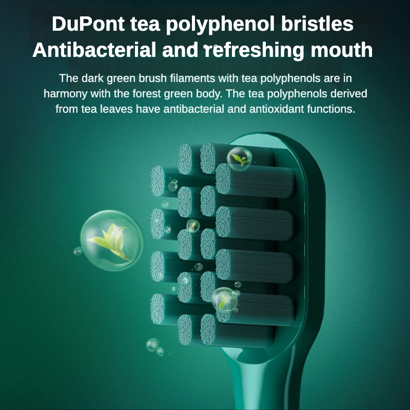 Лебооо Обновленная Автоматическая Умная Ультразвуковая Электрическая Зубная Щетка с Индукционной Зарядкой и Мягкими Щетинками из Чая Полифенолов.