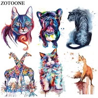 zotoone ironing transfers patches heat press stickers for families lovely fox dog animal patch diy appliques for parent childs e